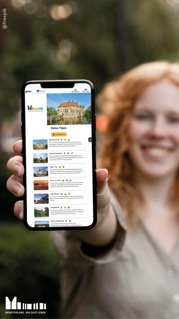 Freizeitgestaltung, die passt: Mit der Web-App plazy geht´s ganz entspannt durch das Münsterland, Bild: @freepik